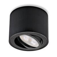 Aufbauspot schwarz rund warmweiß 5 Watt dimmbar warmweiß LED